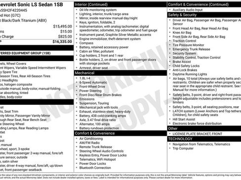 Used 2015 Chevrolet Sonic LS FWD image 3