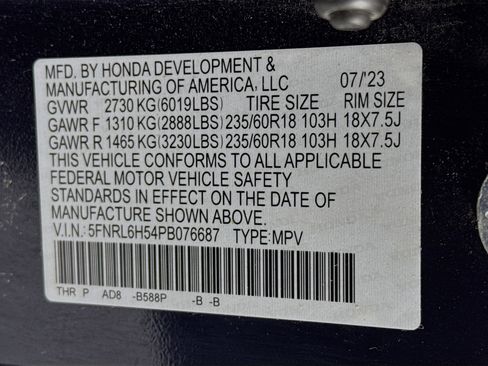 Certified 2023 Honda Odyssey EX image 32