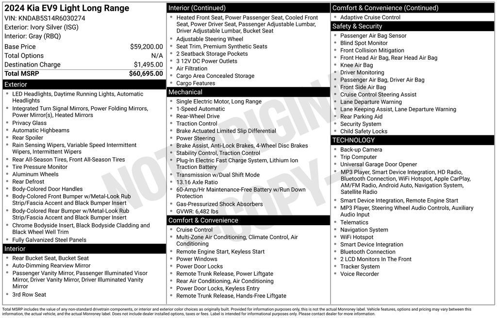 Used 2024 Kia EV9 Light Long Range RWD image 6