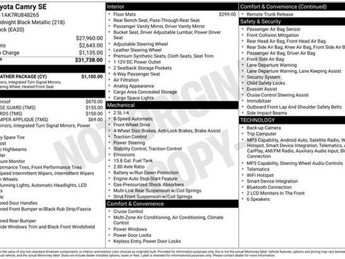 Used 2024 Toyota Camry SE w/ Cold Weather Package image 13