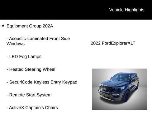 Used 2022 Ford Explorer XLT w/ Equipment Group 202A AWD/4WD image 2