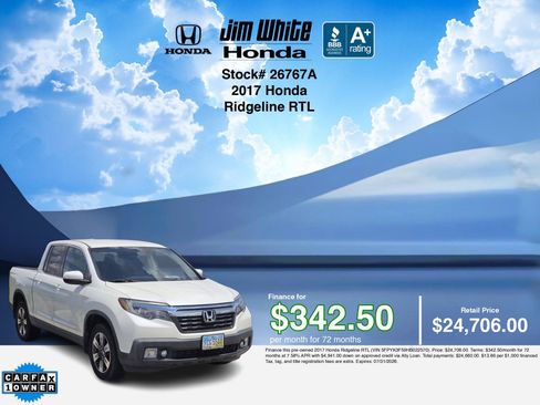 Used 2017 Honda Ridgeline RTL image 3