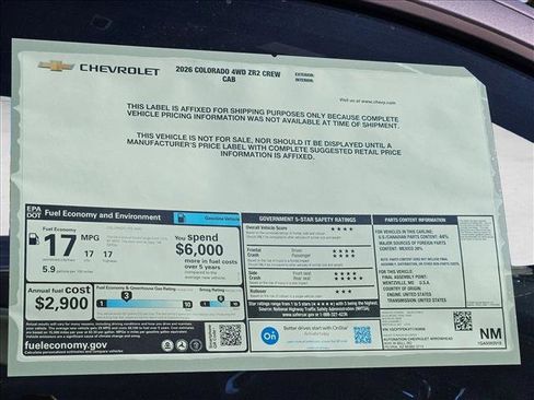 New 2026 Chevrolet Colorado ZR2 w/ Technology Package image 17