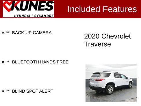 Used 2020 Chevrolet Traverse LT w/ LPO, Floor Liner Package image 2