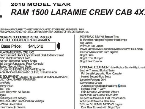 Used 2016 RAM 1500 Laramie w/ Convenience Group image 16