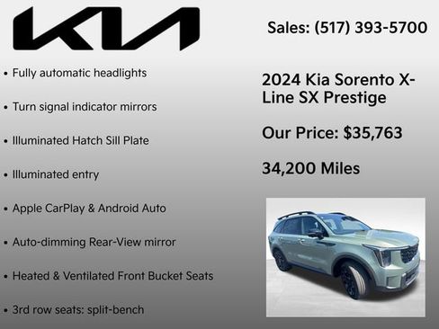 Used 2024 Kia Sorento SX Prestige w/ Sage Leather Package AWD/4WD image 12