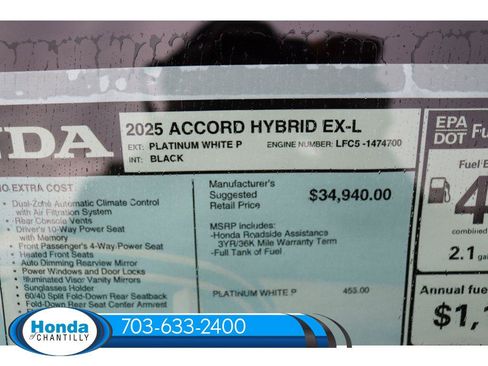 New 2025 Honda Accord EX-L image 36