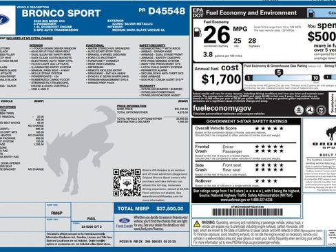 Used 2023 Ford Bronco Sport Big Bend w/ Convenience Package AWD/4WD image 16