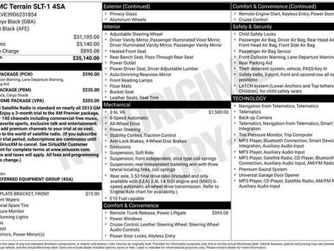 Used 2013 GMC Terrain SLT w/ Safety Package AWD/4WD image 14