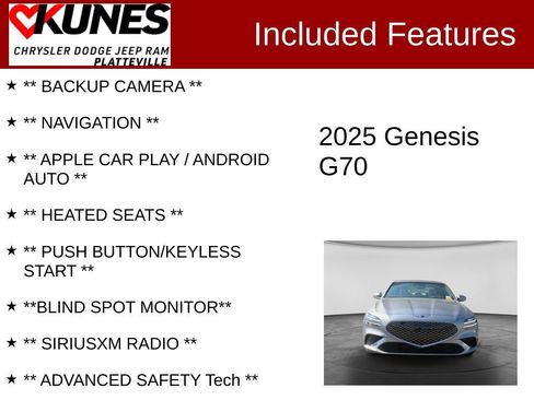 Used 2025 Genesis G70 2.5T AWD/4WD image 2