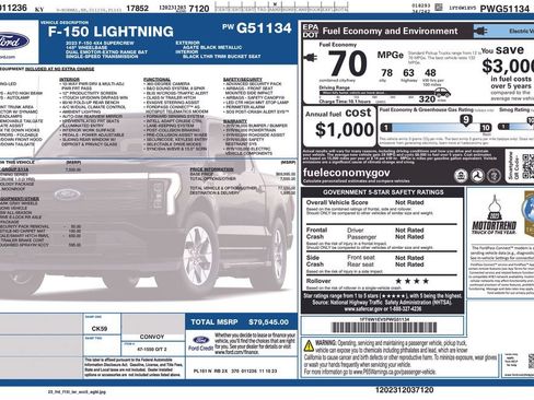 Used 2023 Ford F150 Lightning Lariat w/ Equipment Group 511A High AWD/4WD image 35