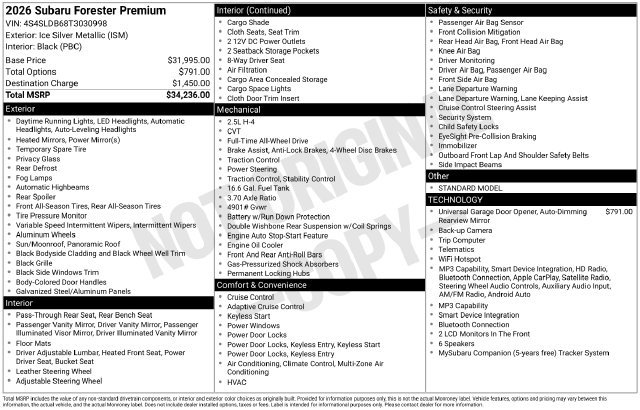 Certified 2026 Subaru Forester Premium AWD/4WD image 22