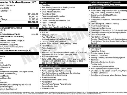 New 2026 Chevrolet Suburban Premier AWD/4WD image 50