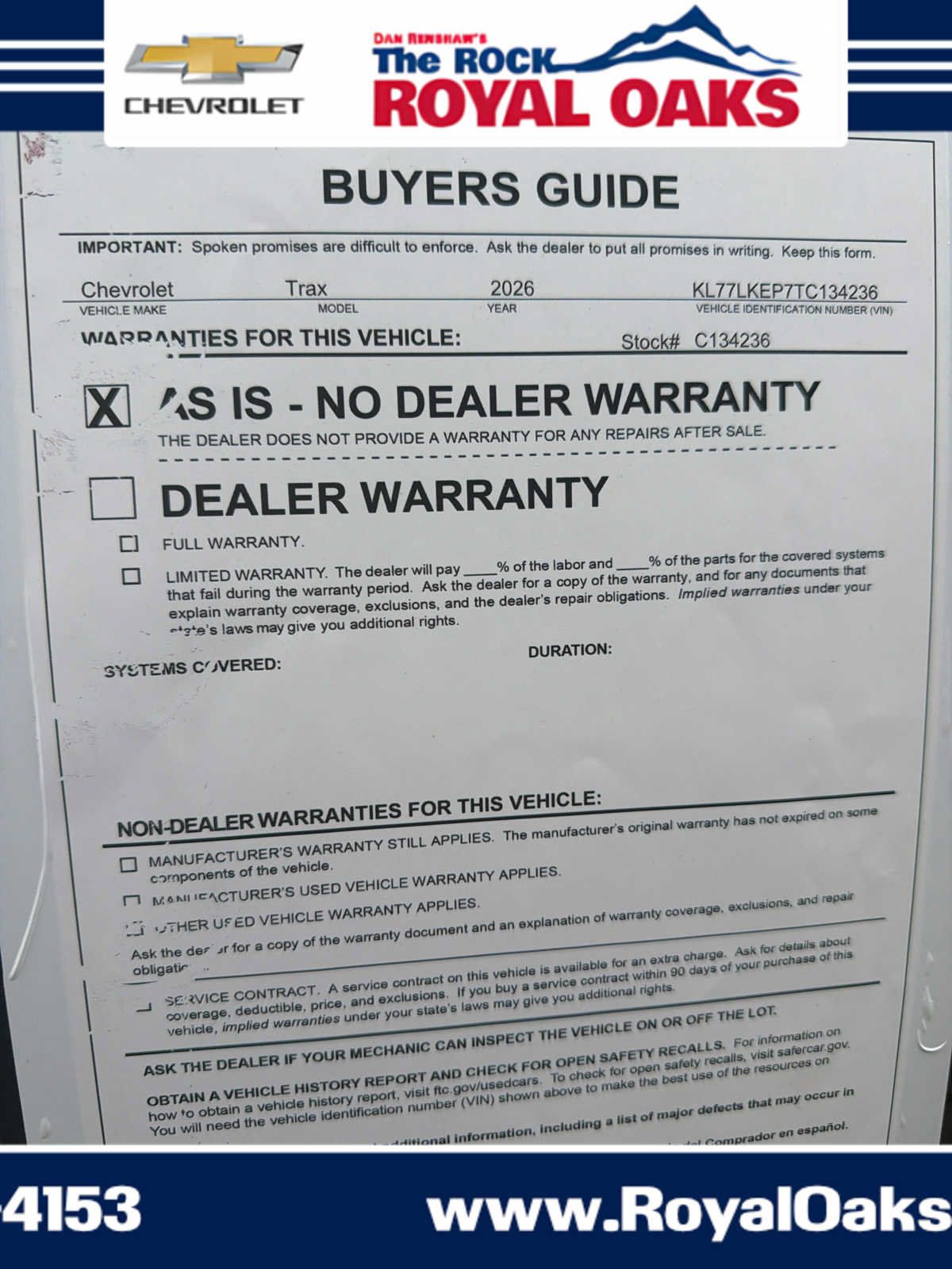 Used 2026 Chevrolet Trax ACTIV w/ Sunroof Package FWD image 31