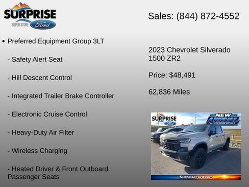 Used 2023 Chevrolet Silverado 1500 ZR2 w/ Technology Package AWD/4WD image 16