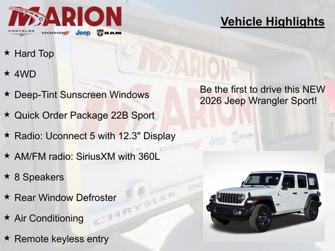 New 2026 Jeep Wrangler Unlimited Sport AWD/4WD image 5