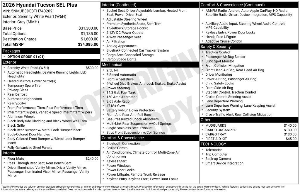 New 2026 Hyundai Tucson SEL Plus FWD image 6
