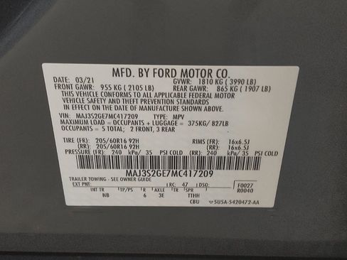Used 2021 Ford EcoSport SE w/ SE Convenience Package FWD image 33