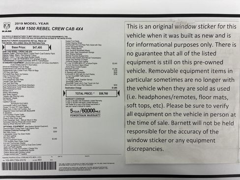 Used 2019 RAM 1500 Rebel w/ Rebel Level 2 Equipment Group AWD/4WD image 2