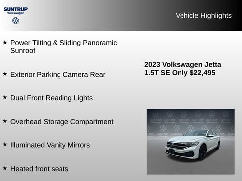 Used 2023 Volkswagen Jetta SE w/ Panoramic Sunroof Package FWD image 16