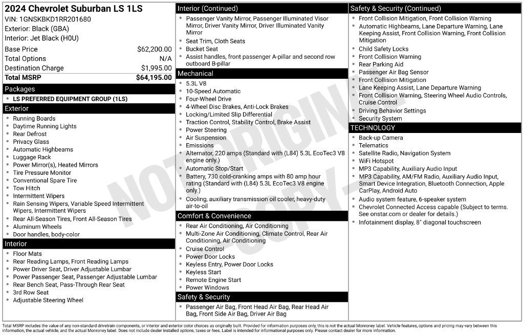 Used 2024 Chevrolet Suburban LS AWD/4WD image 5
