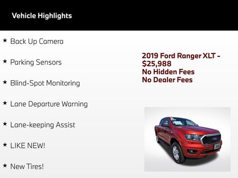 Used 2019 Ford Ranger XLT w/ Trailer Tow Package AWD/4WD image 4