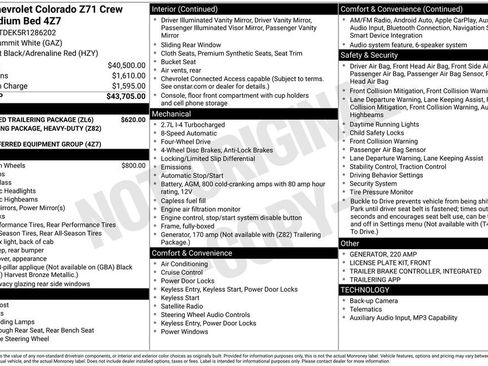 Used 2024 Chevrolet Colorado Z71 w/ Advanced Trailering Package AWD/4WD image 41