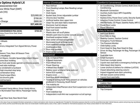 Used 2013 Kia Optima LX w/ Hybrid Convenience Pkg FWD image 2