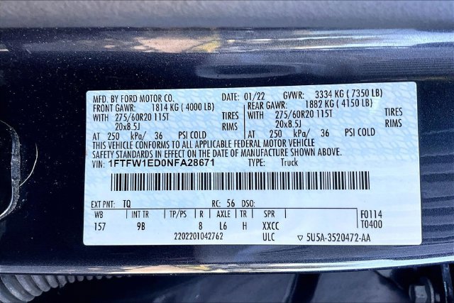 Used 2022 Ford F150 Platinum w/ Equipment Group 701A High AWD/4WD image 30