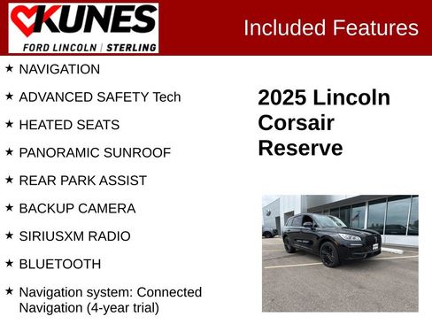 Used 2025 Lincoln Corsair Reserve w/ Jet Appearance Package image 2