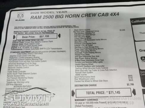 New 2026 RAM 2500 Big Horn AWD/4WD image 48