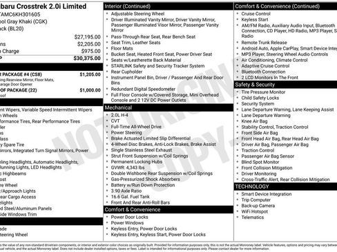 Used 2019 Subaru Crosstrek 2.0i Limited w/ Popular Package #4 image 4