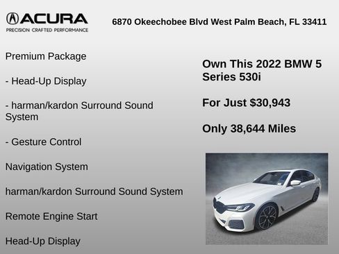 Used 2022 BMW 530i w/ M Sport Package RWD image 18