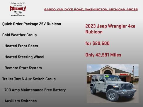 Used 2023 Jeep Wrangler Unlimited Rubicon 4xe w/ Cold Weather Group AWD/4WD image 5