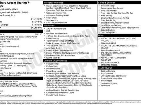 Used 2021 Subaru Ascent Touring image 8