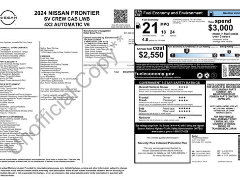 Used 2024 Nissan Frontier SV w/ Technology Package RWD image 48