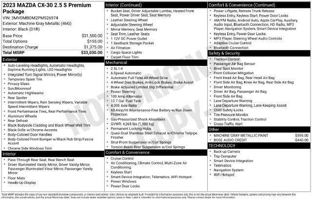 Used 2023 MAZDA CX-30 AWD 2.5 S w/ Premium Package image 27