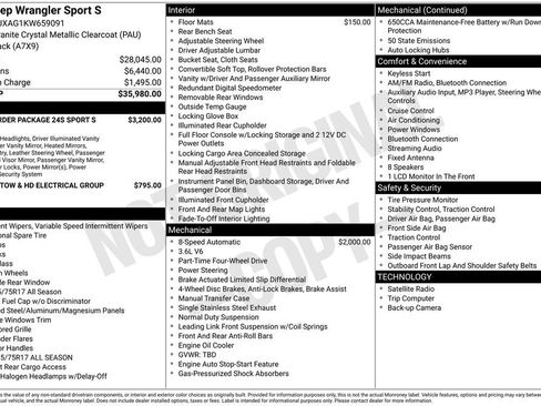 Used 2019 Jeep Wrangler Sport image 32