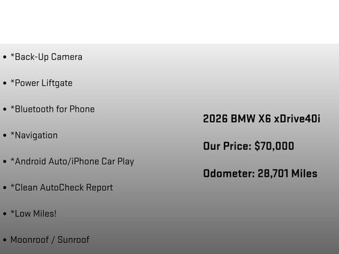 Used 2026 BMW X6 xDrive40i w/ Climate Comfort Package AWD/4WD image 30