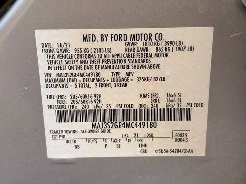 Used 2021 Ford EcoSport SE FWD image 34