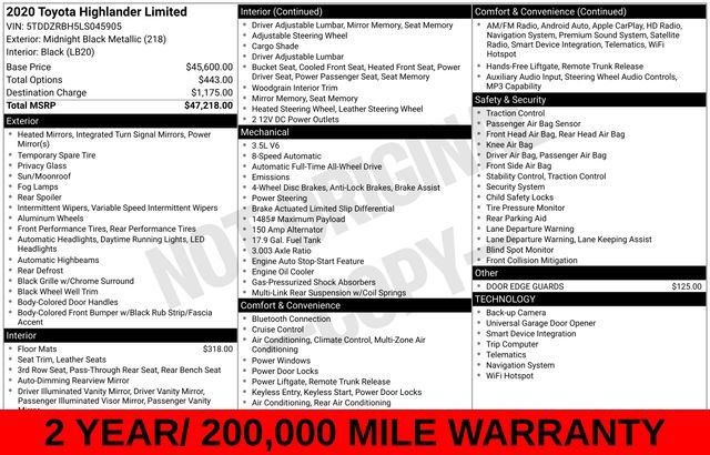 Used 2020 Toyota Highlander Limited AWD/4WD image 9