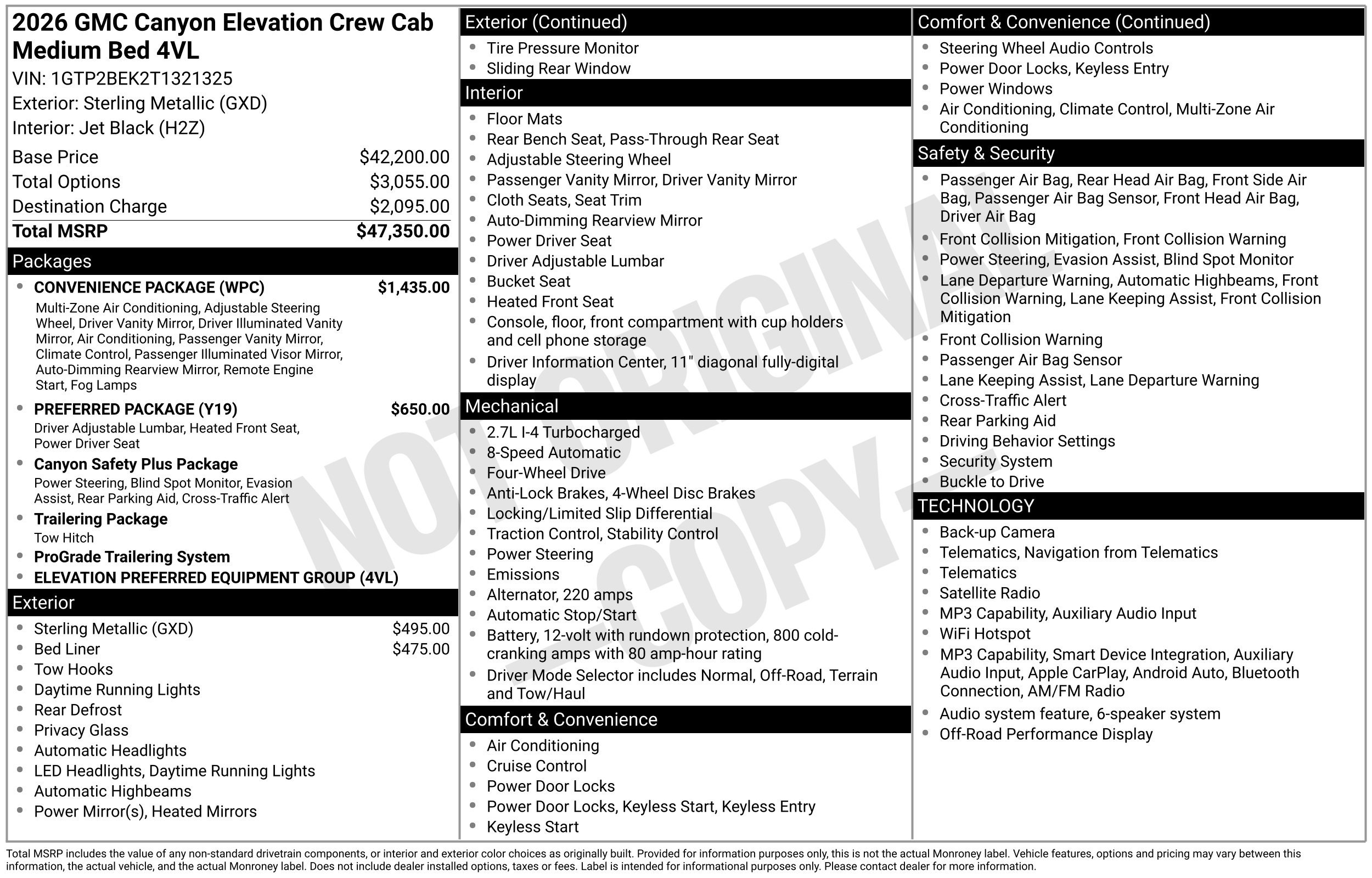 New 2026 GMC Canyon Elevation w/ Convenience Package AWD/4WD image 3