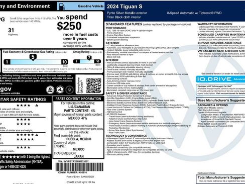Used 2024 Volkswagen Tiguan S FWD image 3