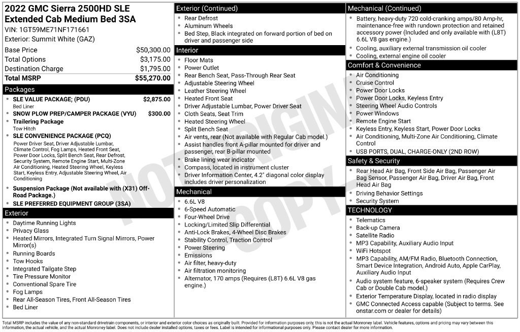 Used 2022 GMC Sierra 2500 SLE w/ SLE Value Package; AWD/4WD image 6