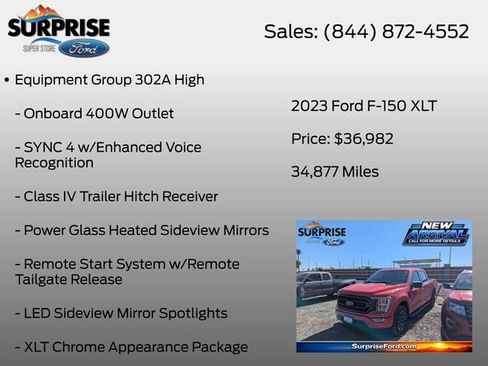 Certified 2023 Ford F150 XLT w/ Equipment Group 302A High RWD image 7