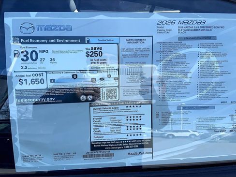 New 2026 MAZDA MAZDA3 2.5 S Sedan w/ Preferred Pkg image 21