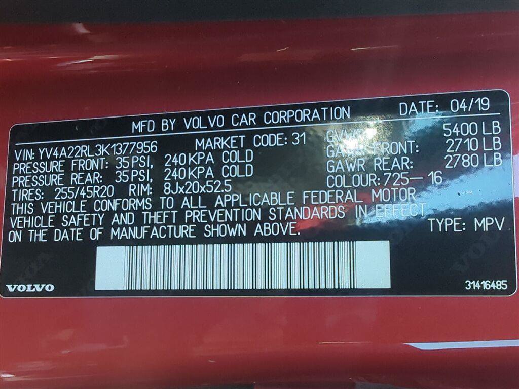 Used 2019 Volvo XC60 T6 Inscription w/ Protection Package AWD/4WD image 7
