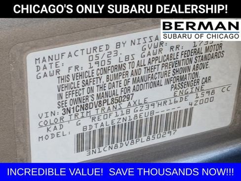 Used 2023 Nissan Versa S w/ Trunk Package image 19