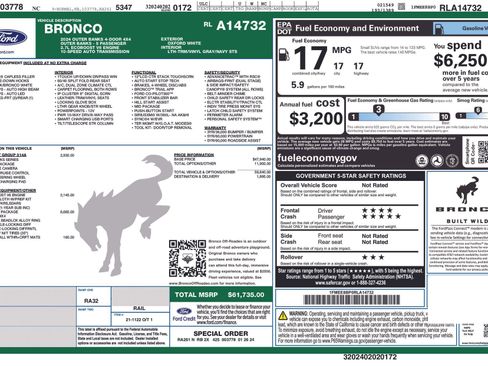 Used 2024 Ford Bronco Outer Banks w/ Sasquatch Package AWD/4WD image 45