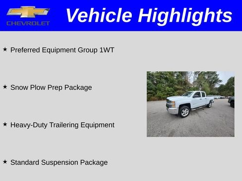 Certified 2016 Chevrolet Silverado 2500 W/T w/ Snow Plow Prep Package image 2